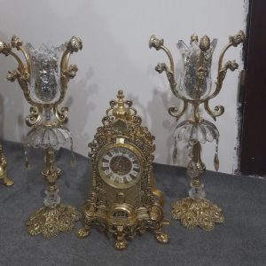 شمعدان وساعت برنز
