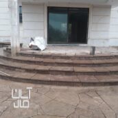 اجرای سنگ کف حیاط محوطه سازی  درپوش پله سنگ لاشه