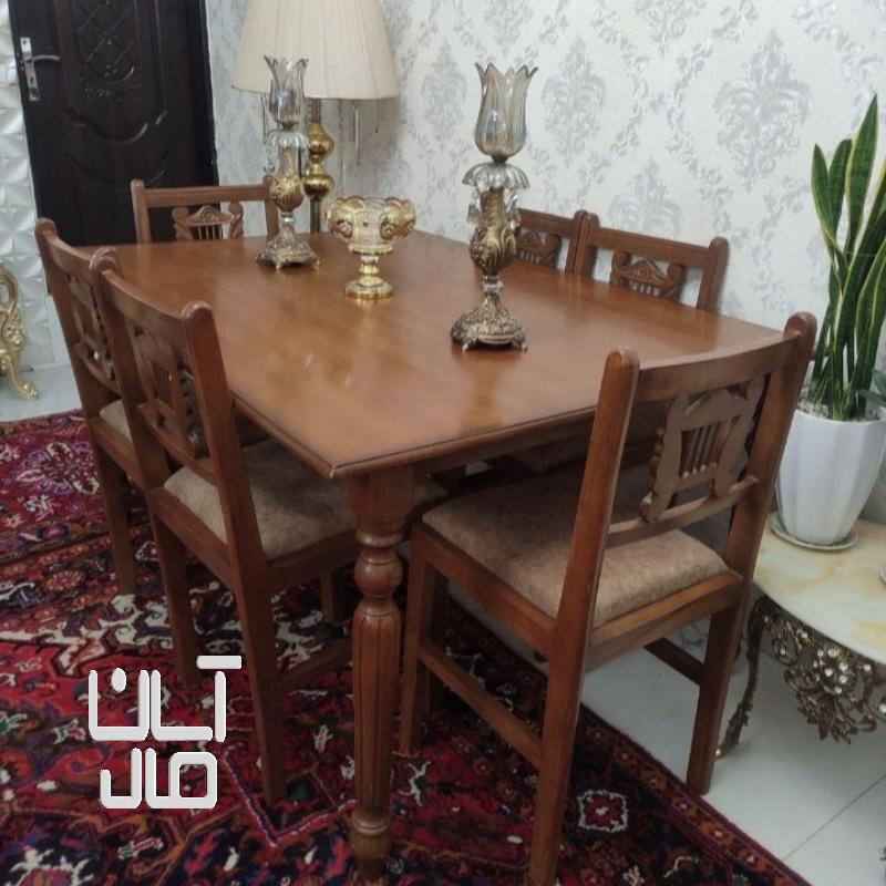 میز ناهارخوری چوبی ۶ نفره