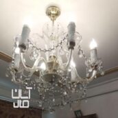 لوستر شش شاخه بلوری