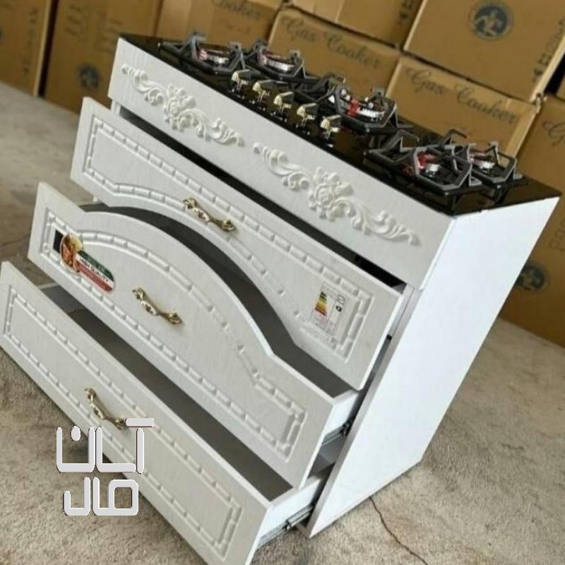 اجاق گاز شیشه ای سه کشو ام دی اف