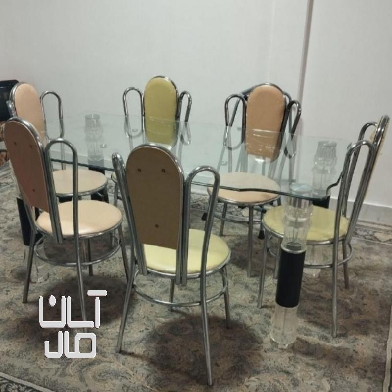 میز ناهارخوری شیشه ای ۶ نفره