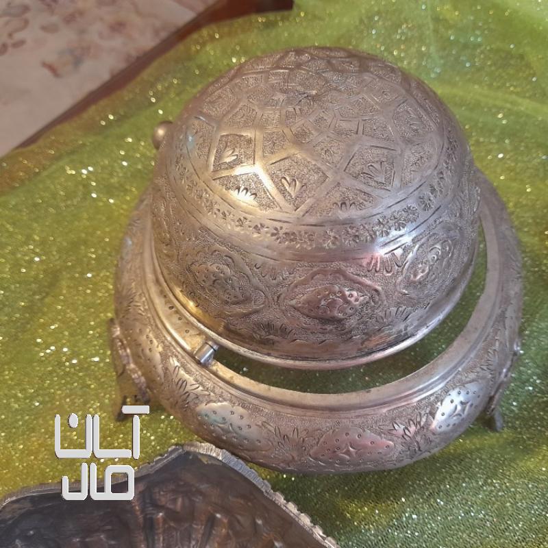 سرویس چایخوری قدمت دار طرح هخامنشی روکش نقره