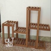 استند گلدان چوبی