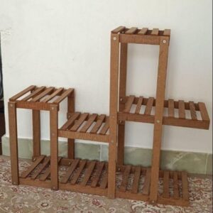 استند گلدان چوبی