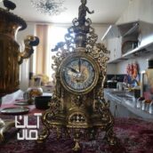 سماور برنزی 2 عدد ساعت برنزی