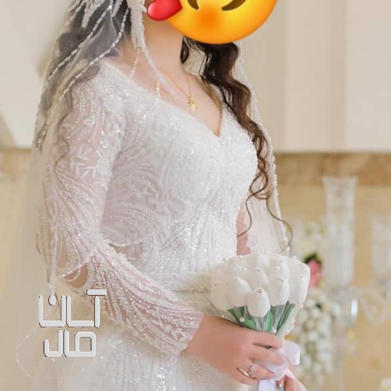 لباس عروس دست دوز مدل ماهی طرح زیبای عربی