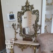 آینه کنسول برنز همراه شمعدان