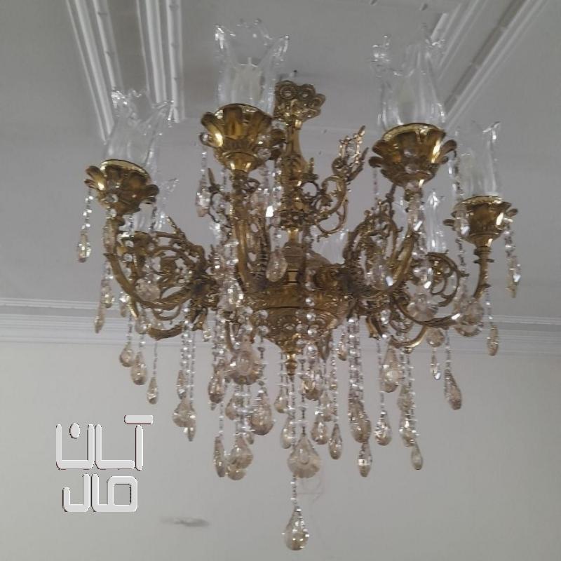 لوستر برنز کریستالی ۸شاخه