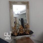 آینه کنسول بهمراه دو عدد شمعدان وساعت