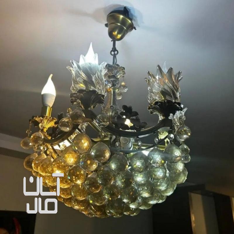 لوستر کریستالی گوی وبرنج