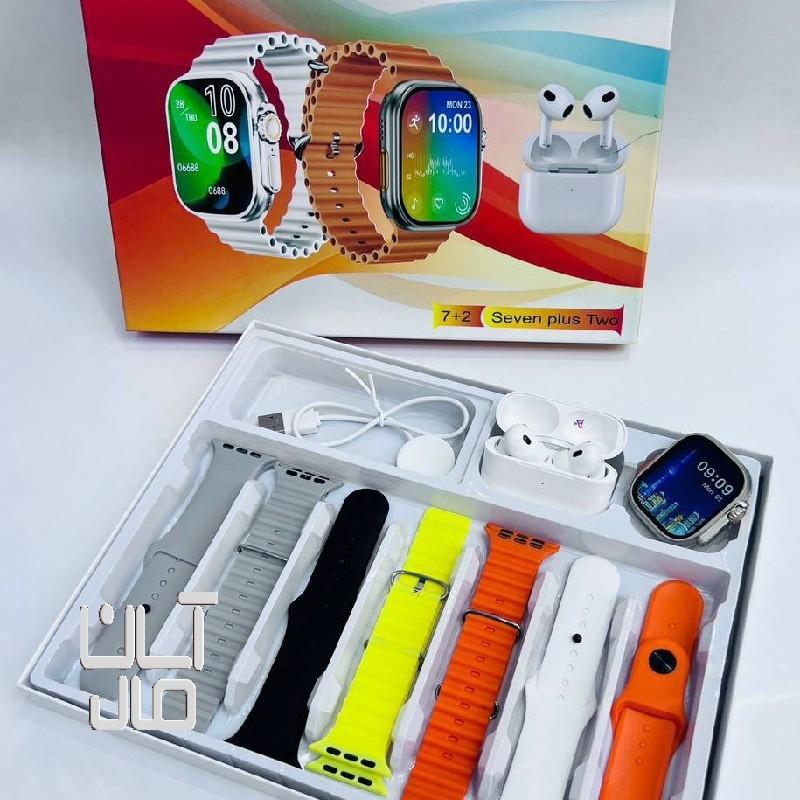 ساعت هوشمنداولترا ۳ و هندزفری با  ۷بند مچی