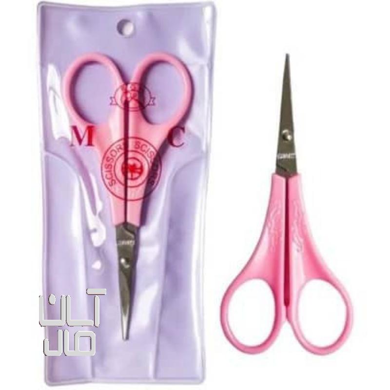 قیچی اصلاح ابرو وسبیل دسته صورتی(M&C)