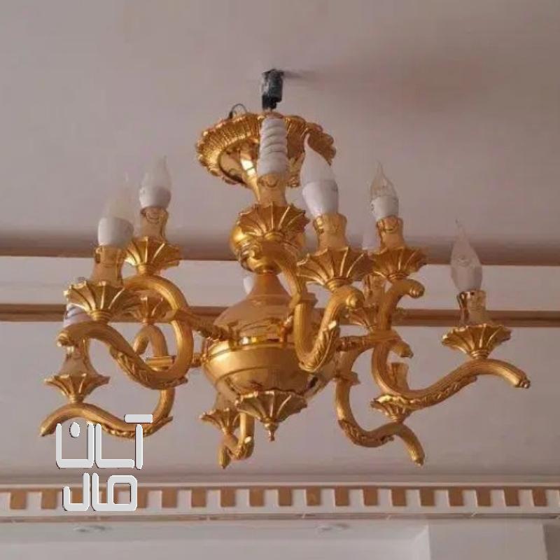 لوستر شش شاخه آبکاری شده