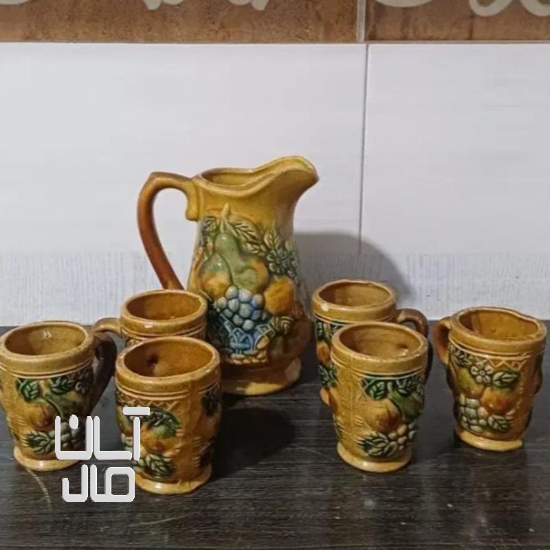 پارچ لیوان سرامیکی قدیمی