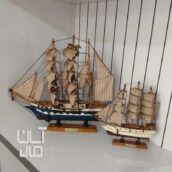 دو عدد کشتی چوبی دکوری
