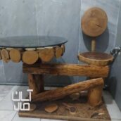 میز تلفن چوبی