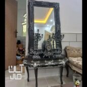 آینه کنسول همراه شمعدان وساعت