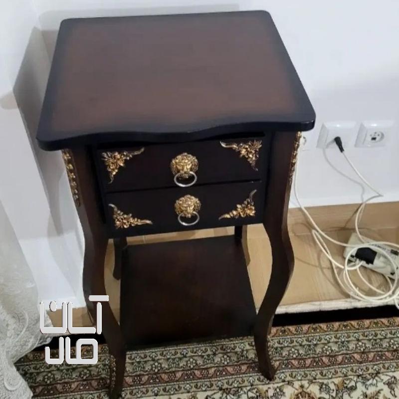 میز تلفن چوبی