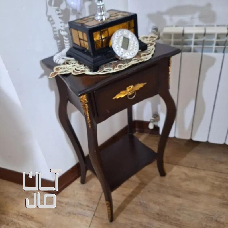 میز تلفن چوبی