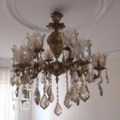 لوستر برنجی کریستالی