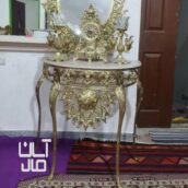 آینه کنسول برنز بهمراه شمعدان وساعت