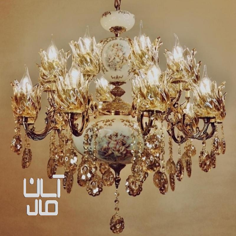 لوستر ۸شاخه سرامیکی