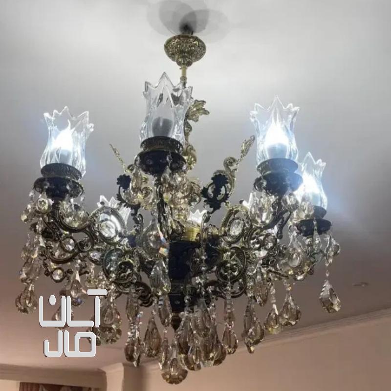 لوستر کریستالی برنز