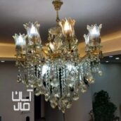 لوستر کریستالی رنگ شامپاینی