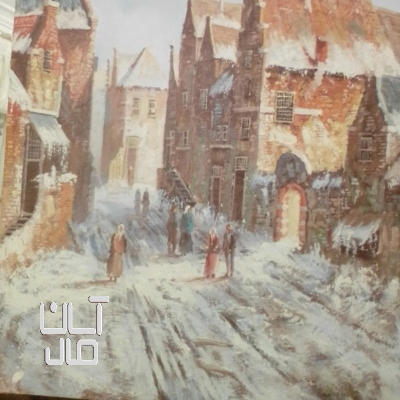 تابلو نقاشی روی بوم با ابرنگ