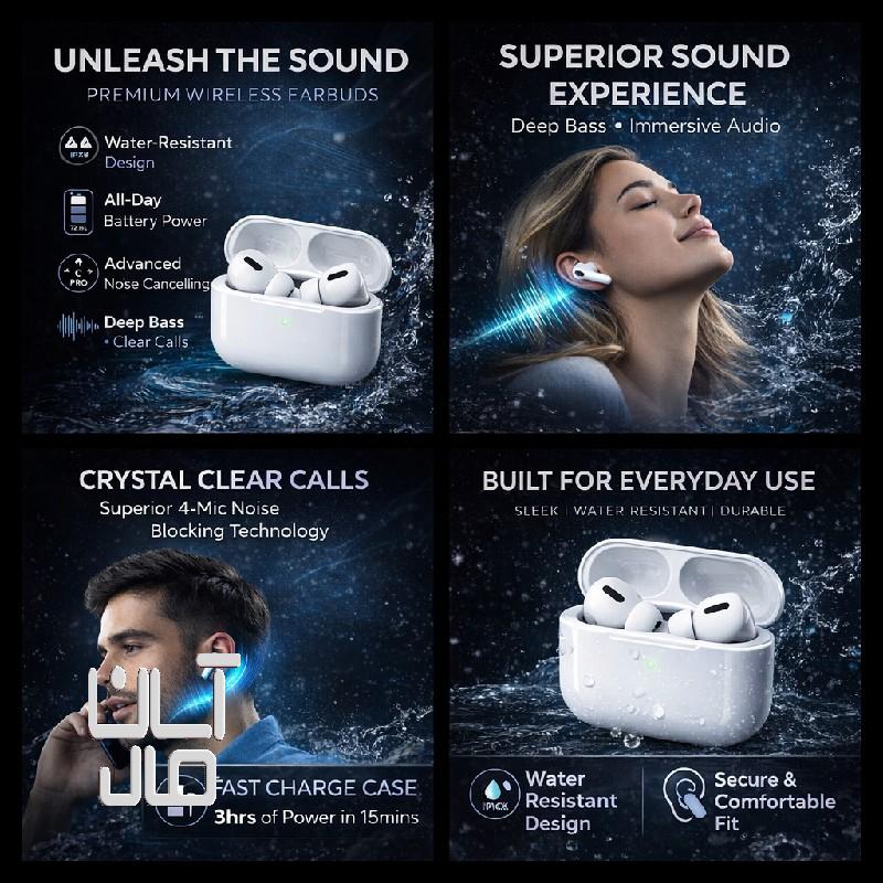 ایرپاد بی‌سیم با نویزکنسلینگ و کیفیت صدای بالا