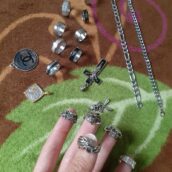 گردنبند دستبند انگشتر حلقه استیل نو تمیز